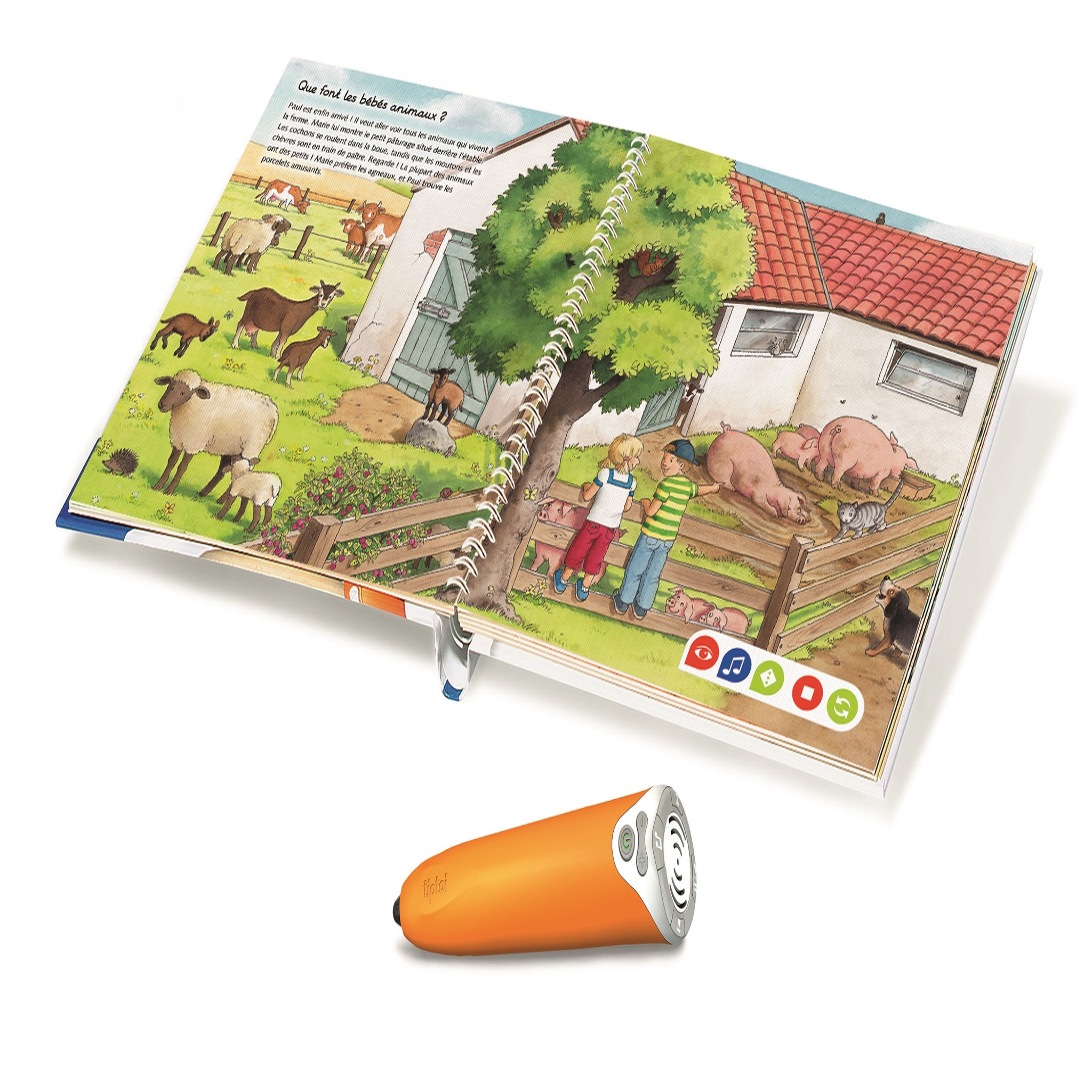 Voir la diapositive 3 : RAVENSBURGER Coffret complet lecteur interactif + Livre imagier "A la ferme" - Tiptoi
