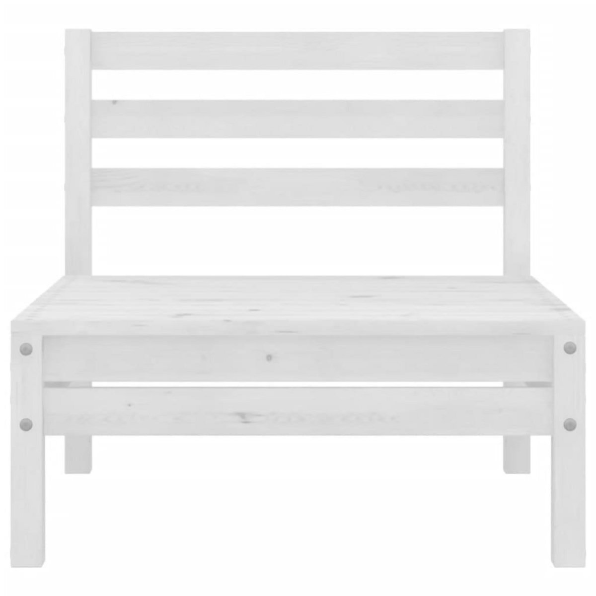 VIDAXL Canape a 2 places de jardin Blanc Bois de pin solide