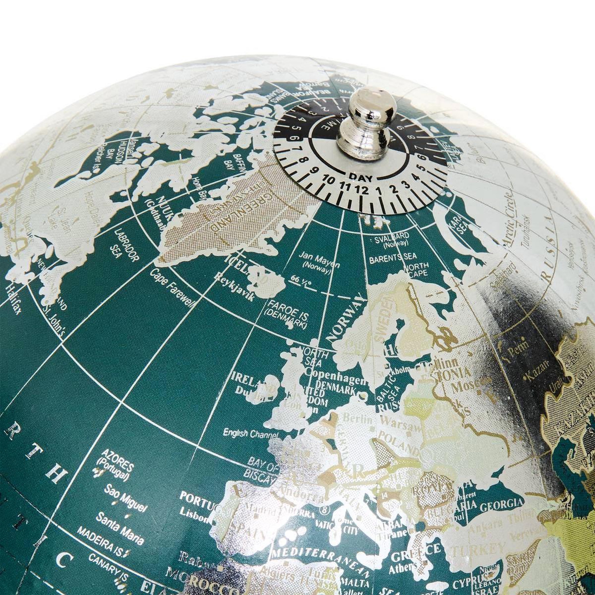 Voir la diapositive 2 : ATMOSPHERA Globe déco  the palm resort  28cm bleu