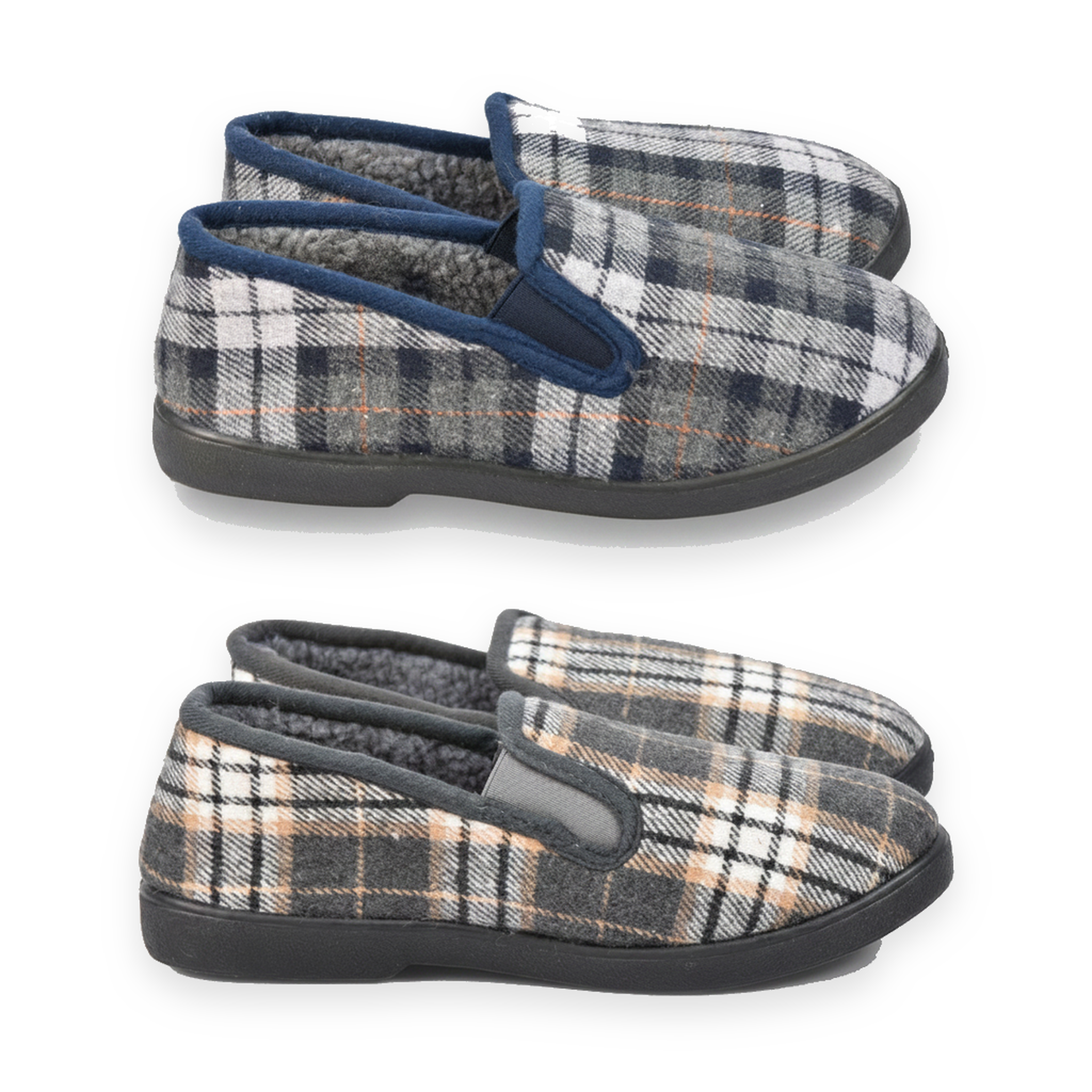 Voir la diapositive 3 : OZABI Ozabi pantoufles charentaises homme pack de 2 paires semelle antidérapante
