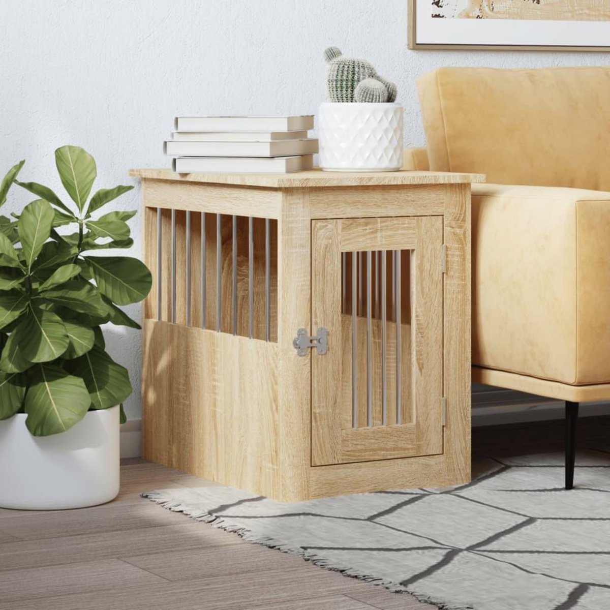 VIDAXL Meuble de cage pour chiens chene sonoma 45x62x59 cm