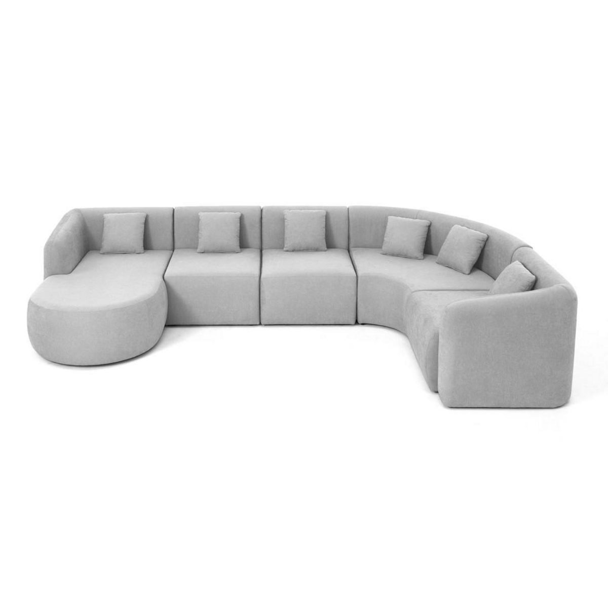 LISA DESIGN Ikare - canapé modulable d'angle gauche - 6 places - en tissu