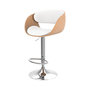 Voir la diapositive 1 : Rendez vous déco Chaise de bar réglable en cuir synthétique blanc 62,5/83,5 cm-Adelmar