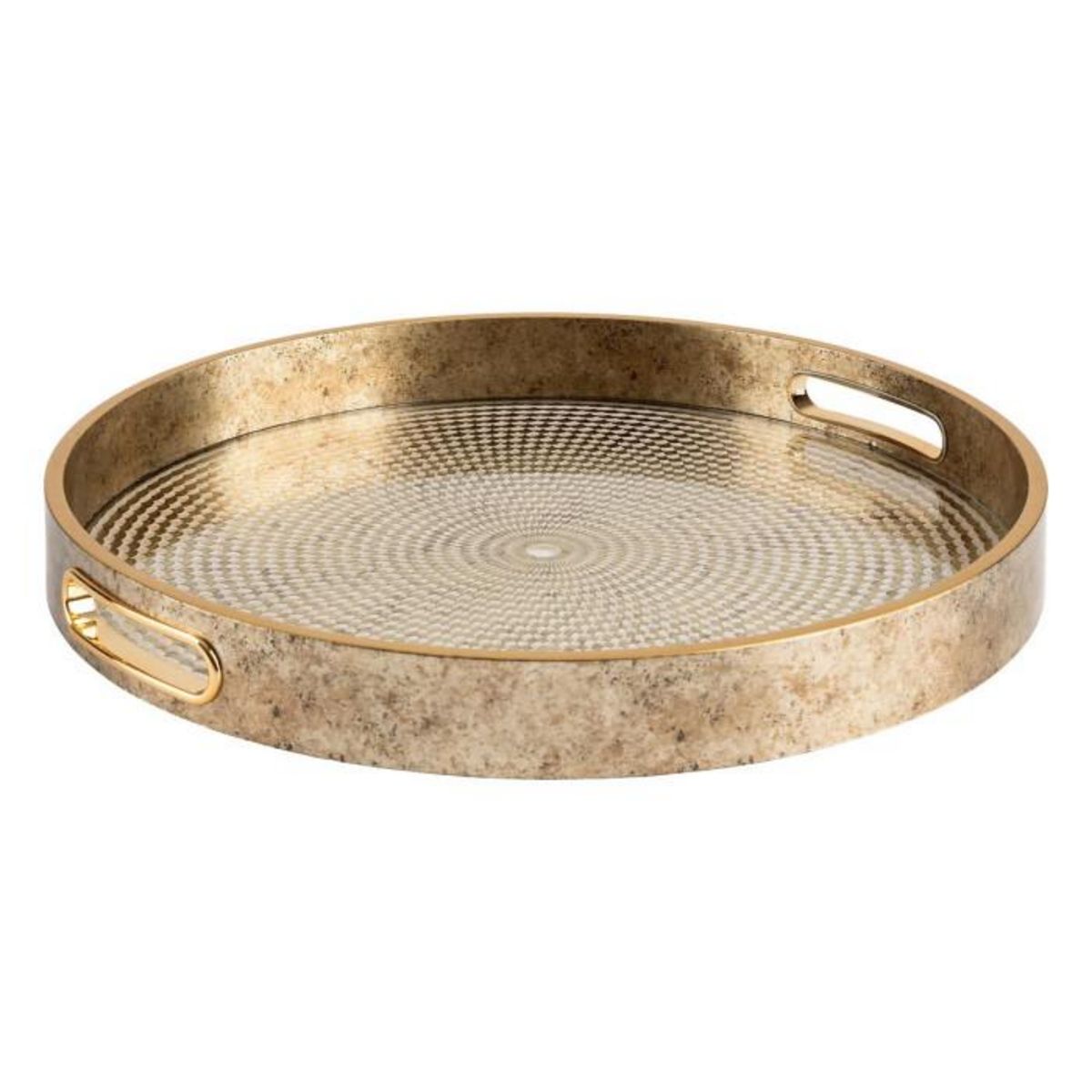 ATMOSPHERA Lot de 2 Plateaux Déco  Elya  35cm Or