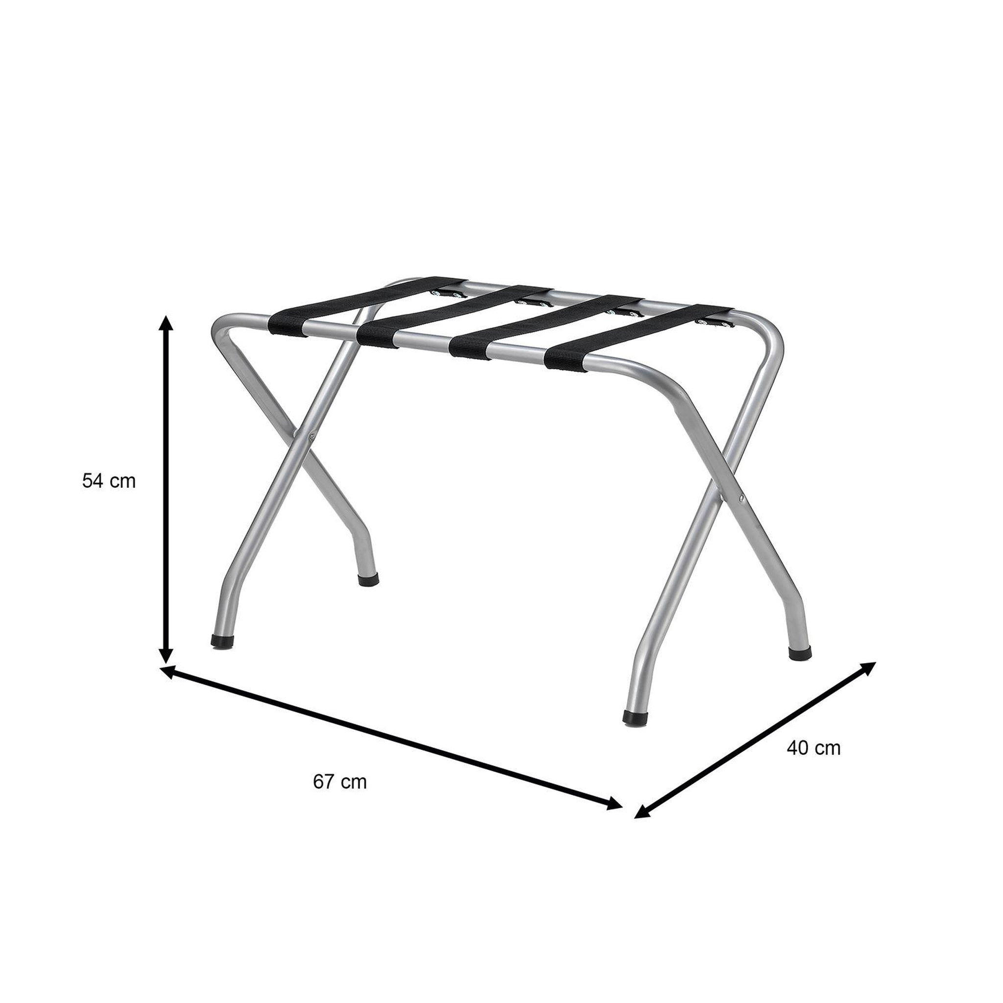 Voir la diapositive 5 : IDIMEX Porte-valise LUGGAGE, structure pliable en métal chromé