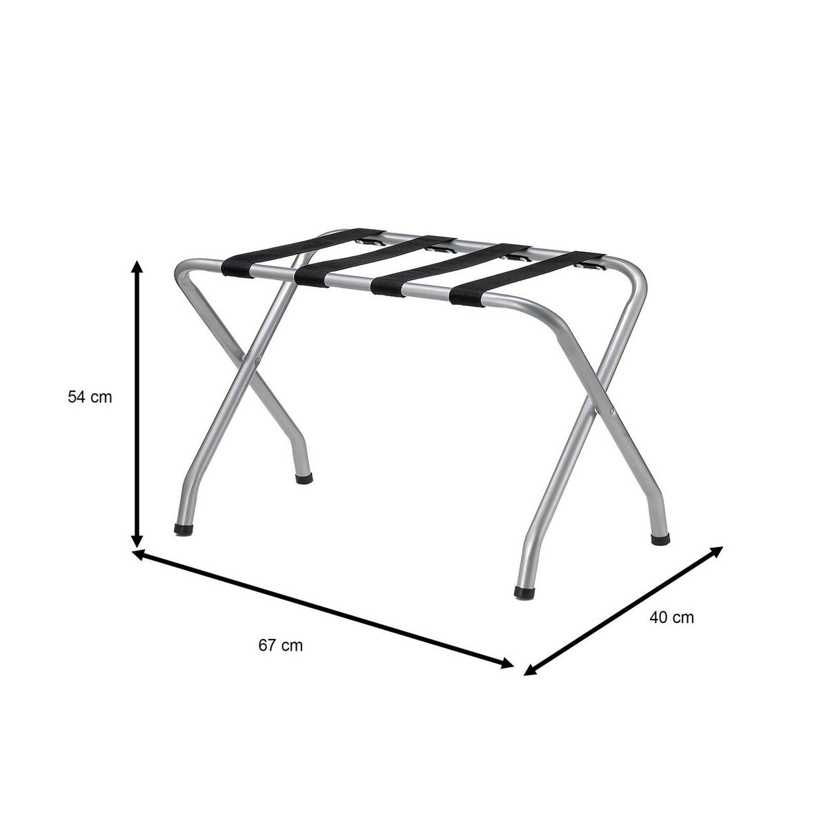 IDIMEX Porte-valise LUGGAGE, structure pliable en métal chromé