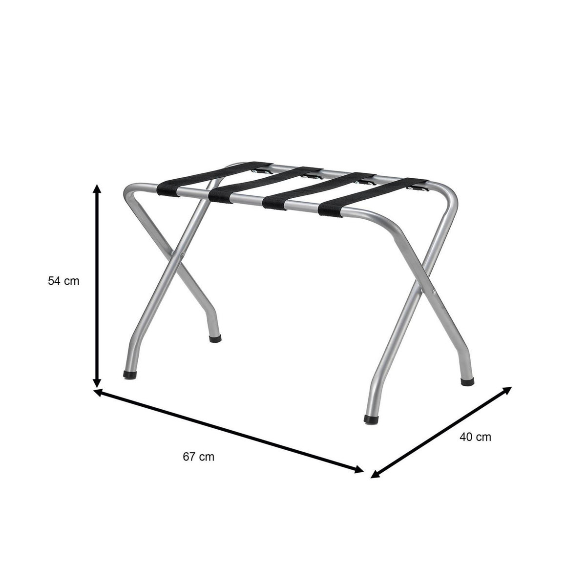 IDIMEX Porte-valise LUGGAGE, structure pliable en métal chromé