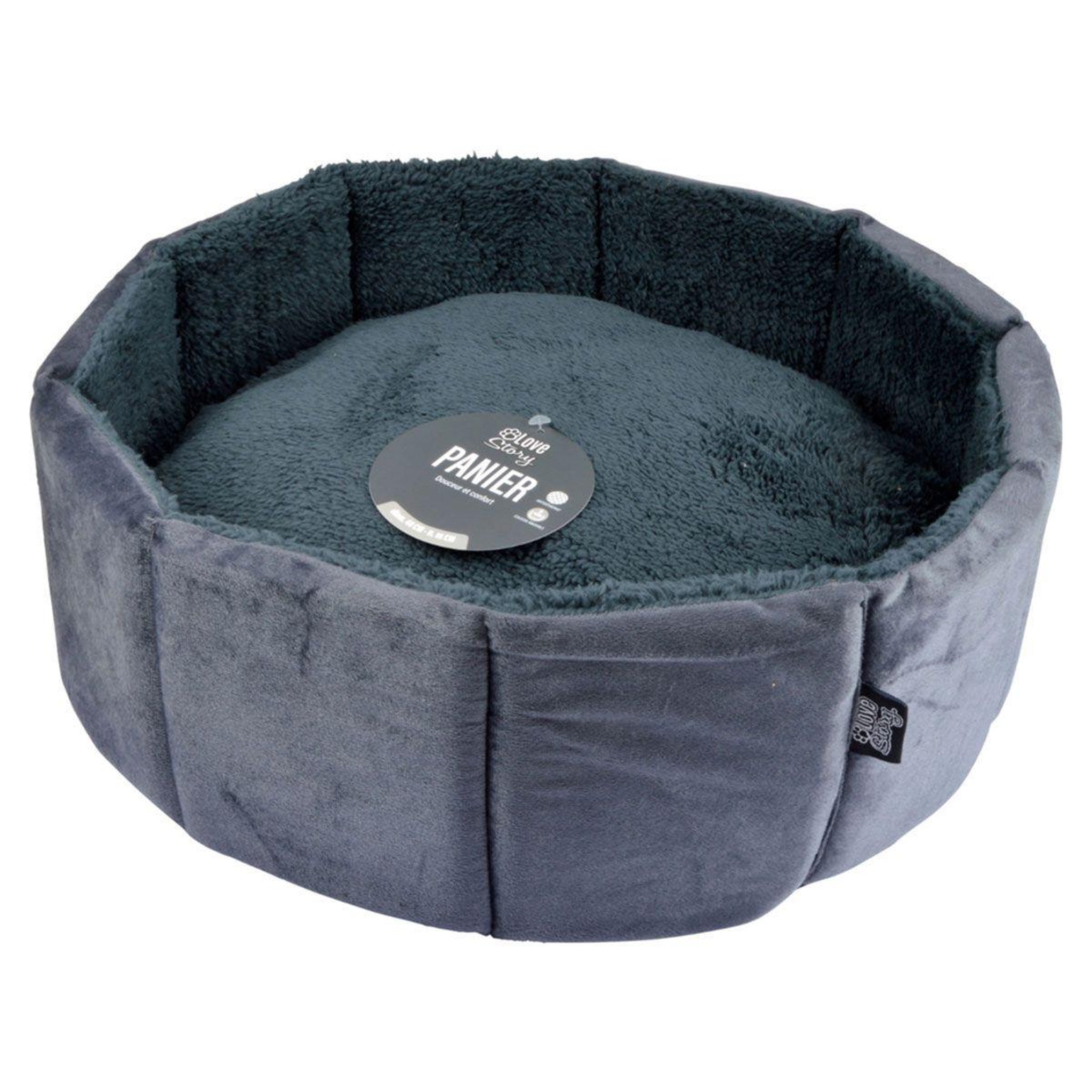 Voir la diapositive 5 : LOVE STORY Panier Rond pour Chat  Sweet Cat  48cm Anthracite