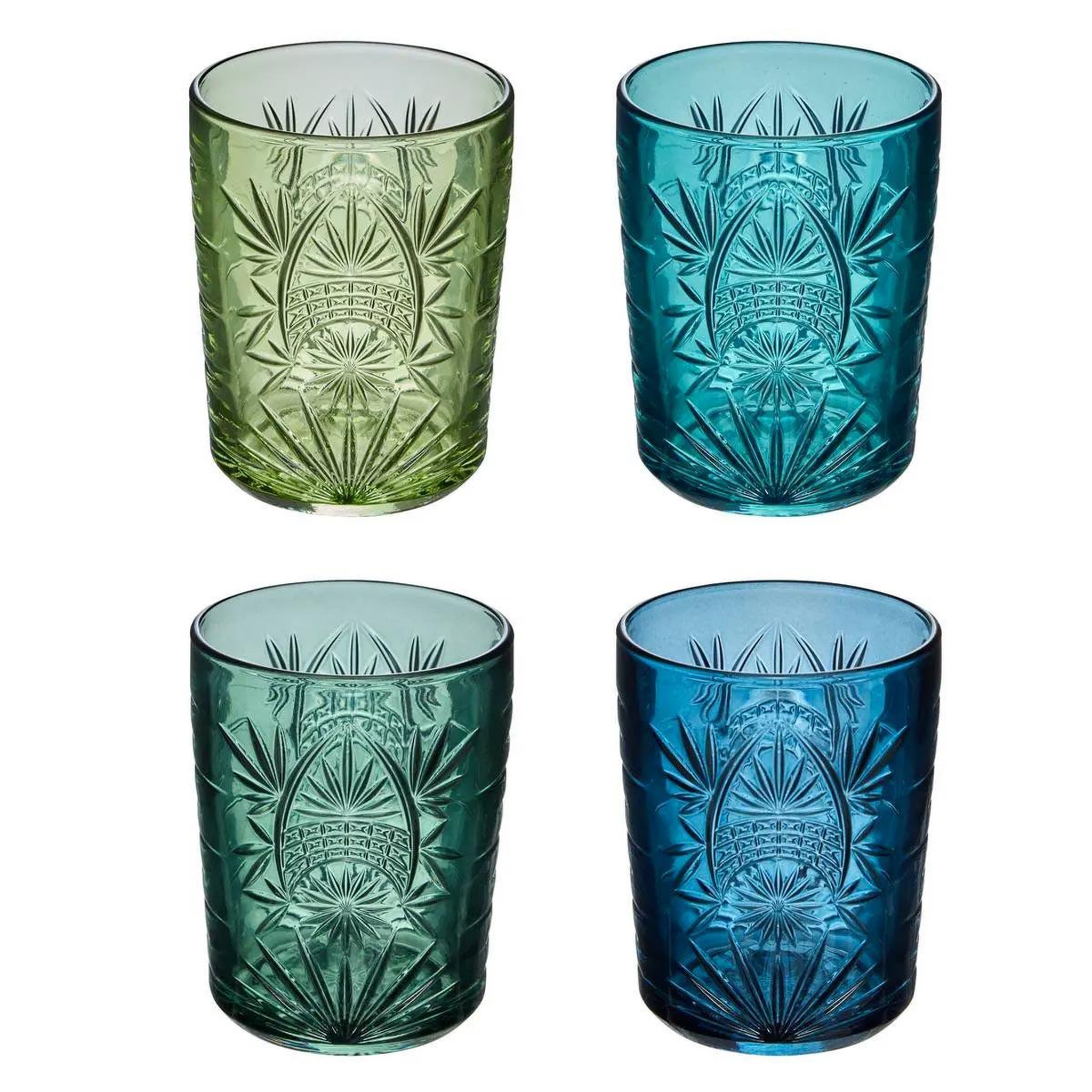 SECRET DE GOURMET Lot de 4 Gobelets Bas Design  Ayla  35cl Bleu