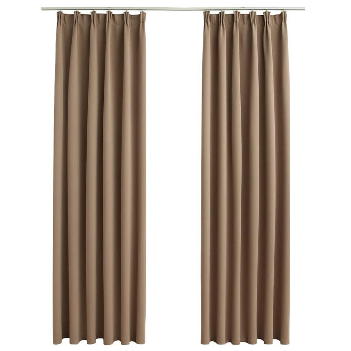 VIDAXL Rideaux occultants avec crochets 2 pcs Taupe 140x175 cm