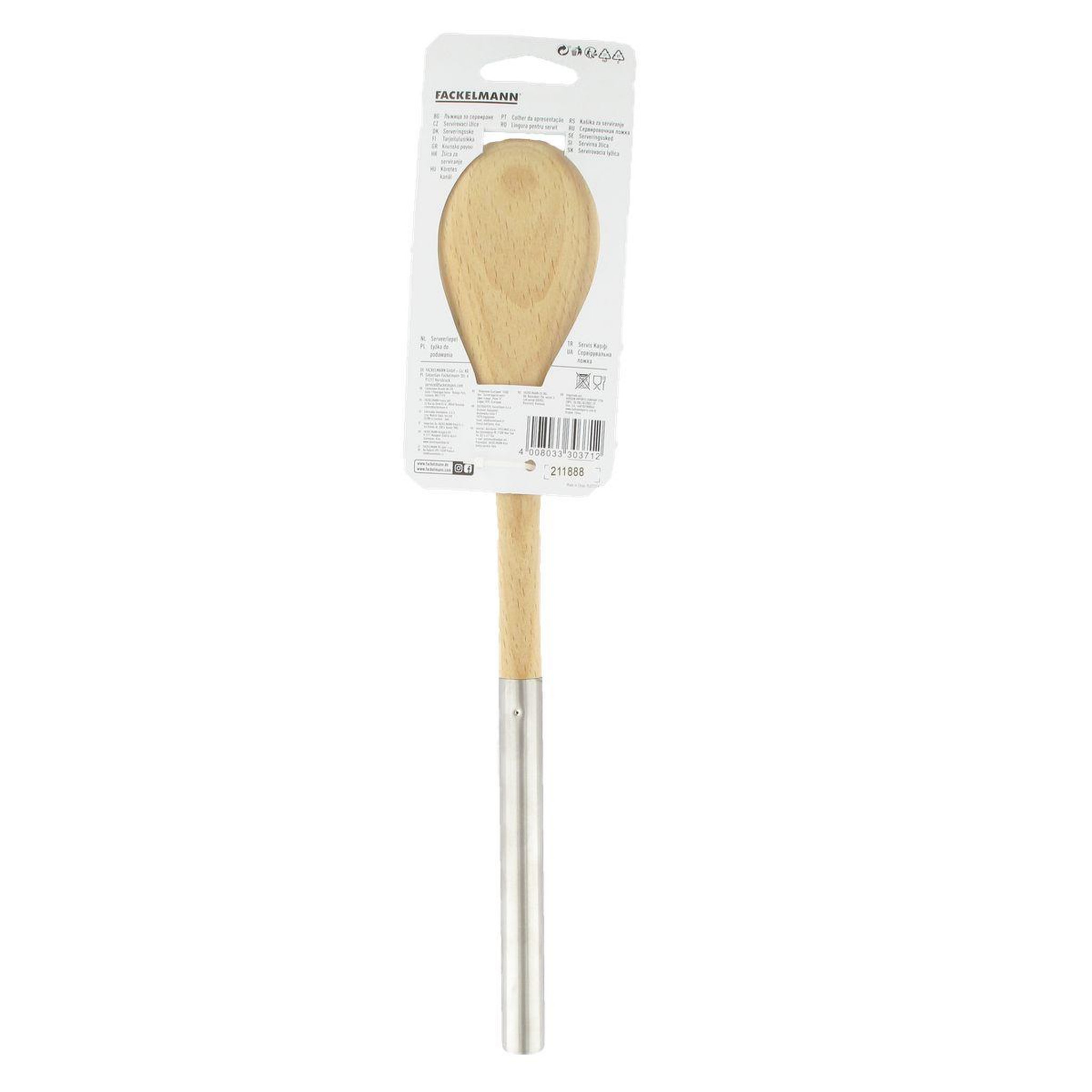 Voir la diapositive 5 : Fackelmann Cuillère en bois manche inox 34 cm Fackelmann Boissellerie
