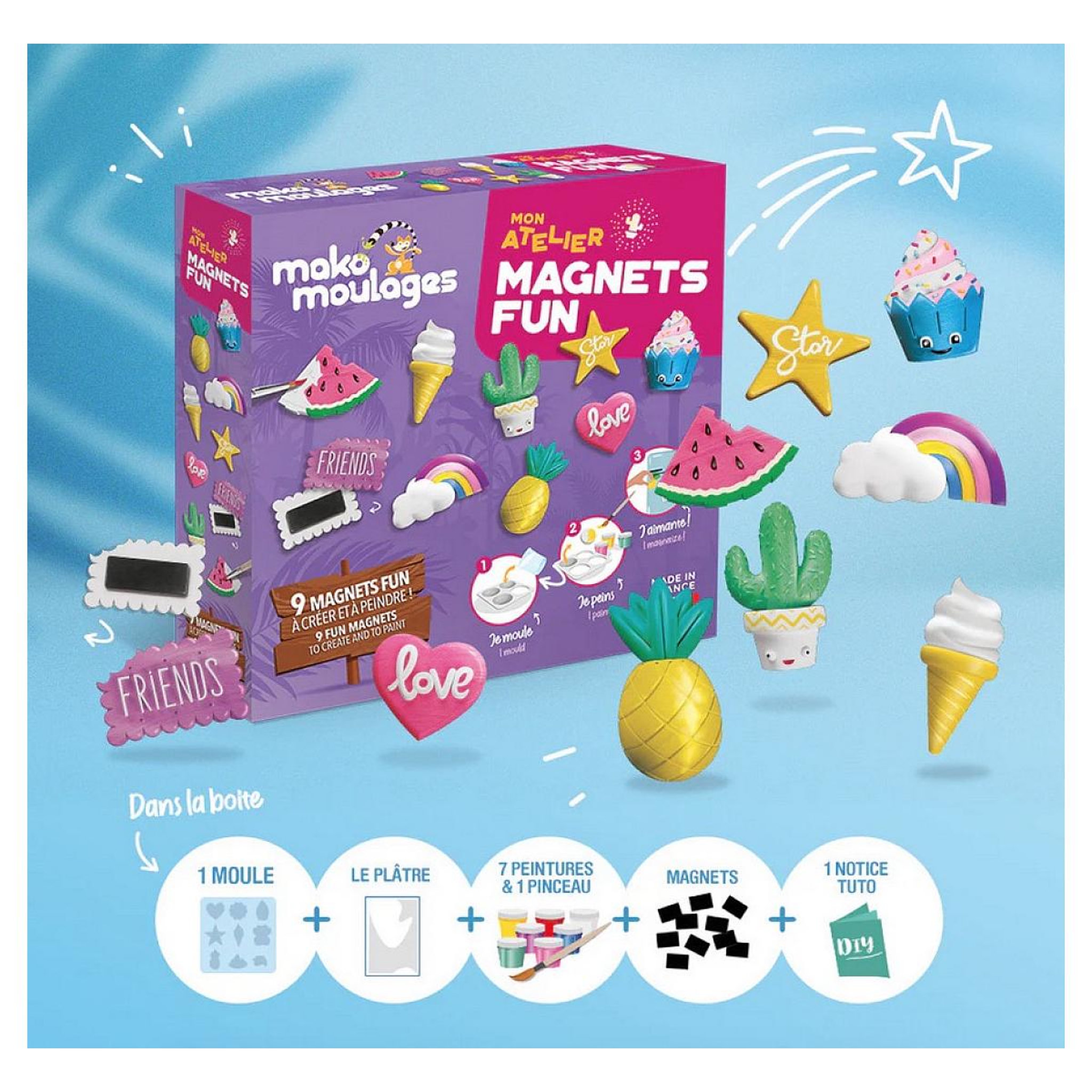 Voir la diapositive 2 : Mako Creations Atelier Magnets Fun - Mako Moulage