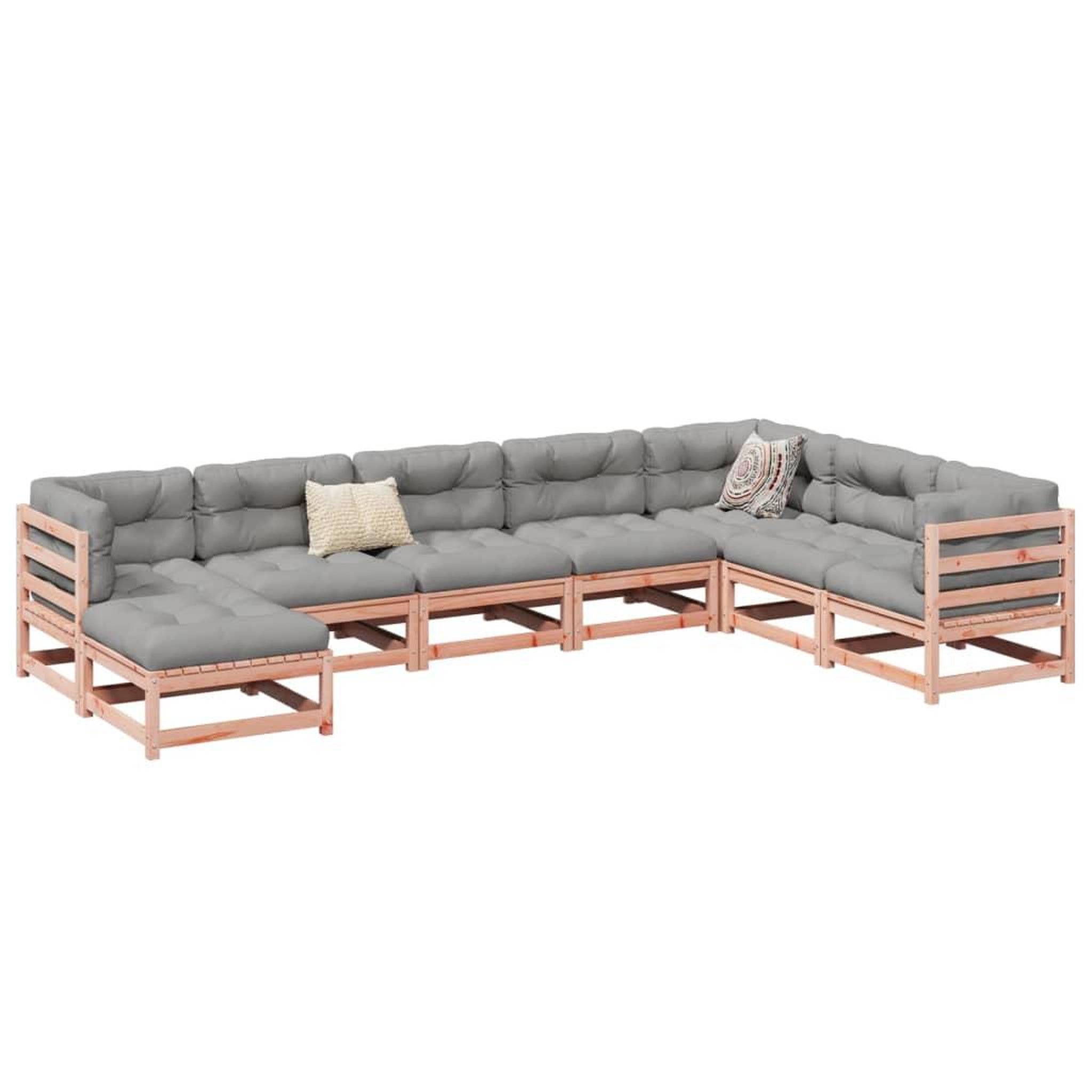 Voir la diapositive 1 : VIDAXL Salon de jardin 8 pcs bois massif sapin de douglas
