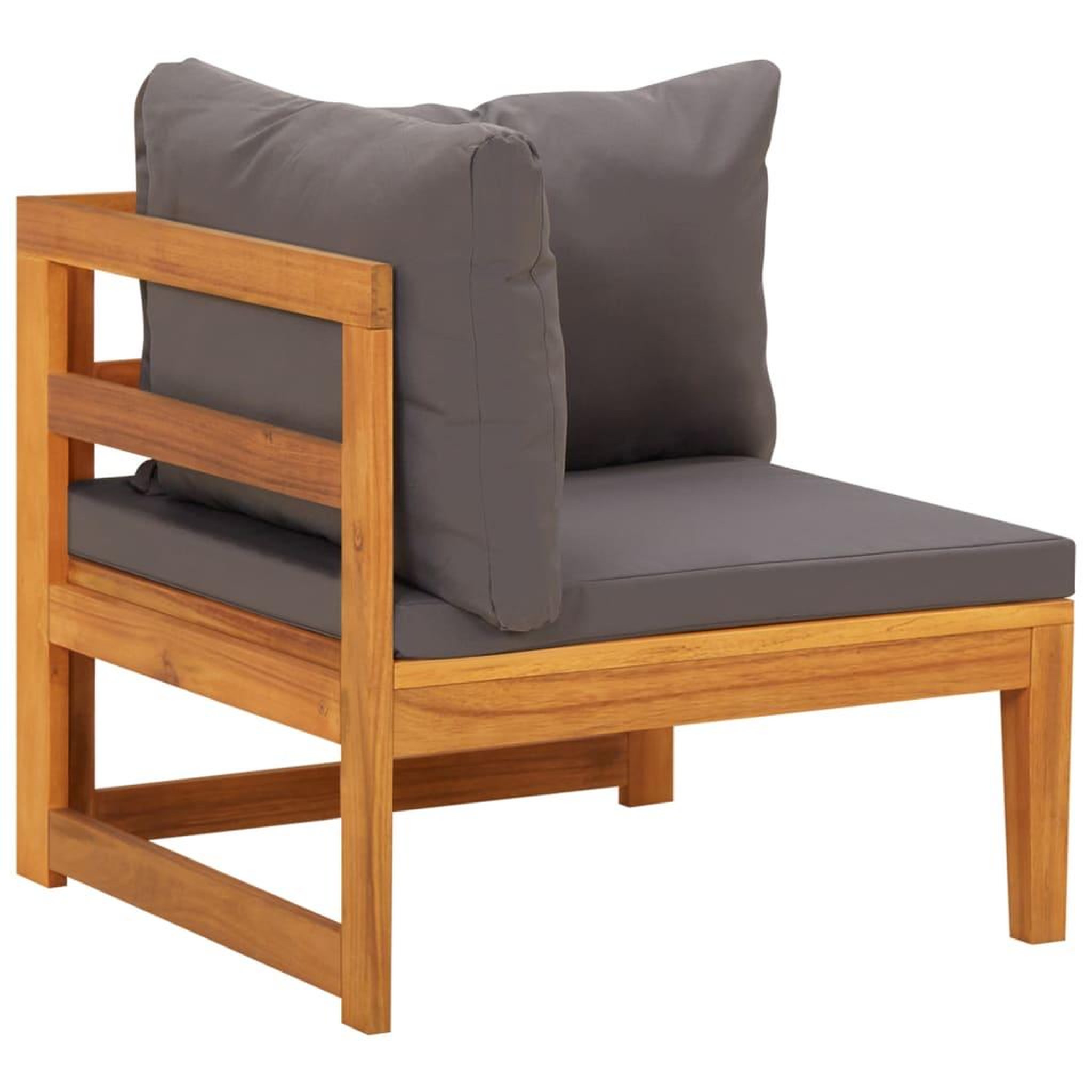 Voir la diapositive 3 : VIDAXL Canape d'angle avec coussins gris fonce Bois d'acacia solide