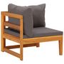 Voir la diapositive 3 : VIDAXL Canape d'angle avec coussins gris fonce Bois d'acacia solide