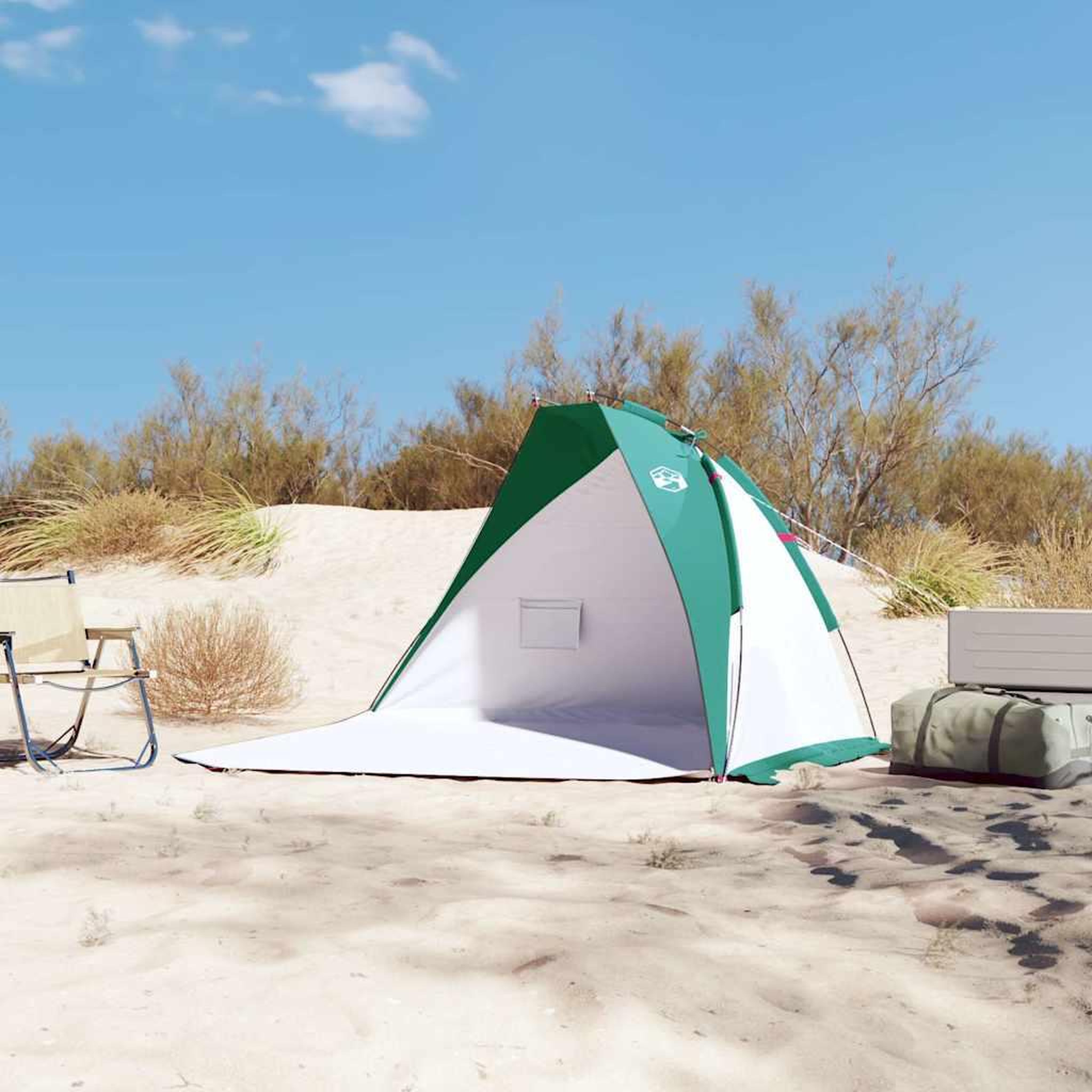 Voir la diapositive 3 : VIDAXL Tente de plage vert d'eau 268x223x125 cm 185T polyester