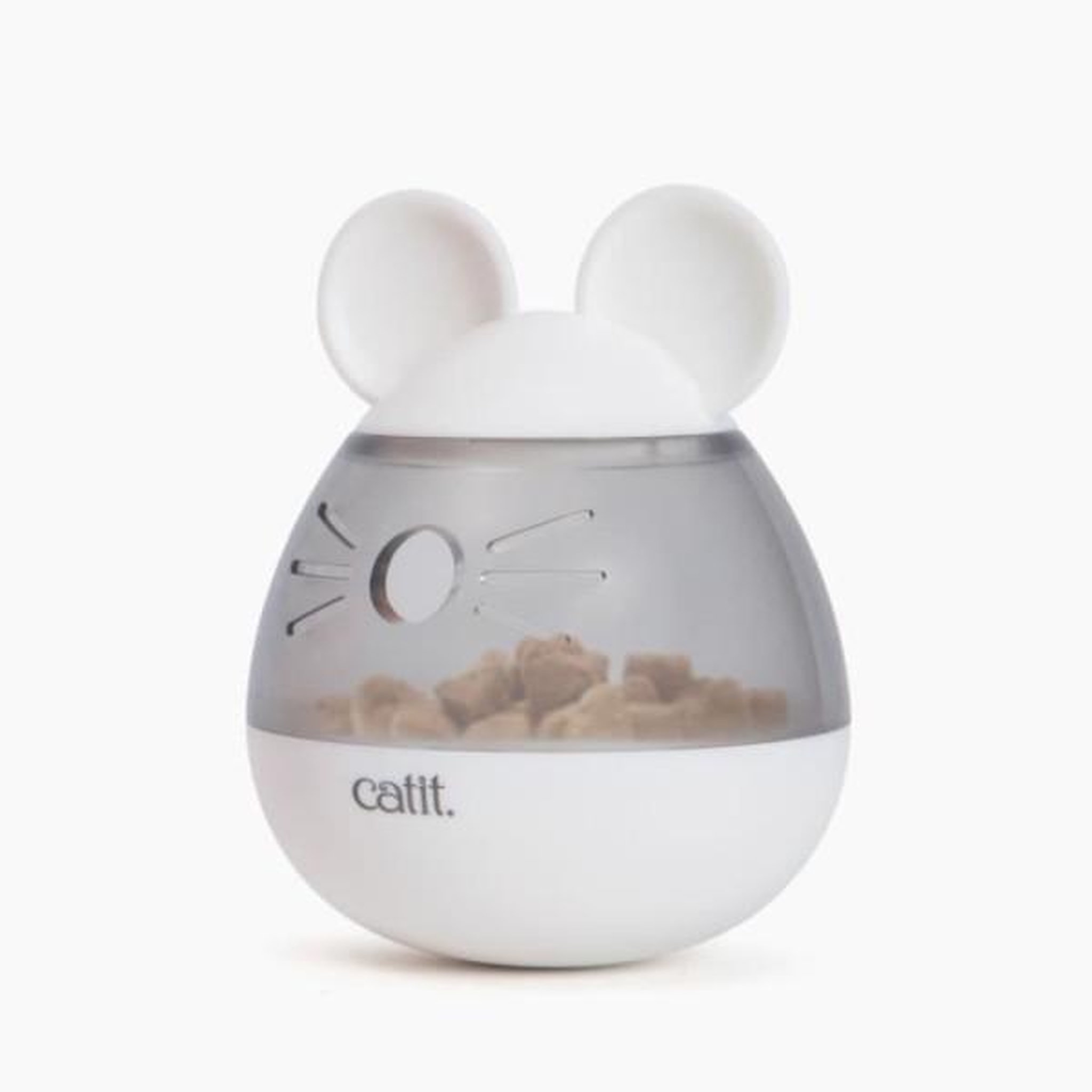 MARKET24 Distributeur de friandises pour chat - CATIT - PIXI - Design oreilles de souris - Blanc