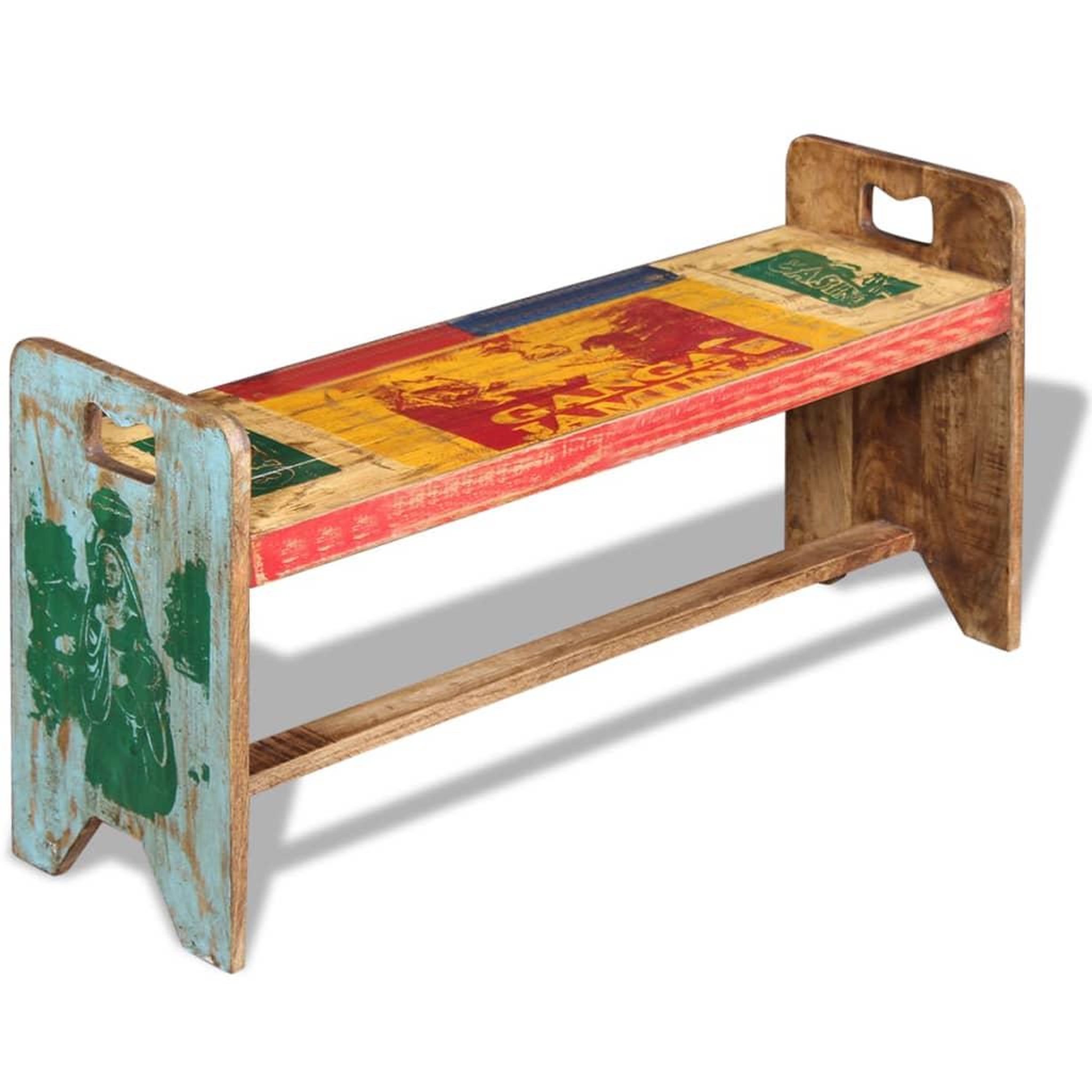 Voir la diapositive 5 : VIDAXL Banc bois massif recycle 100x30x50 cm