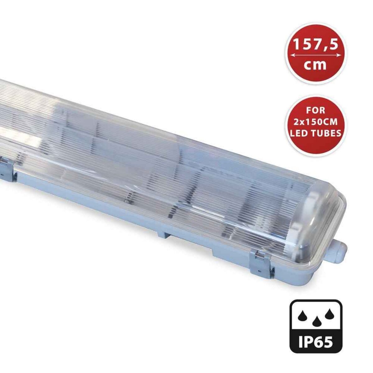 VELAMP Réglette exclusivement pour 2 tubes LED de 150cm - IP65
