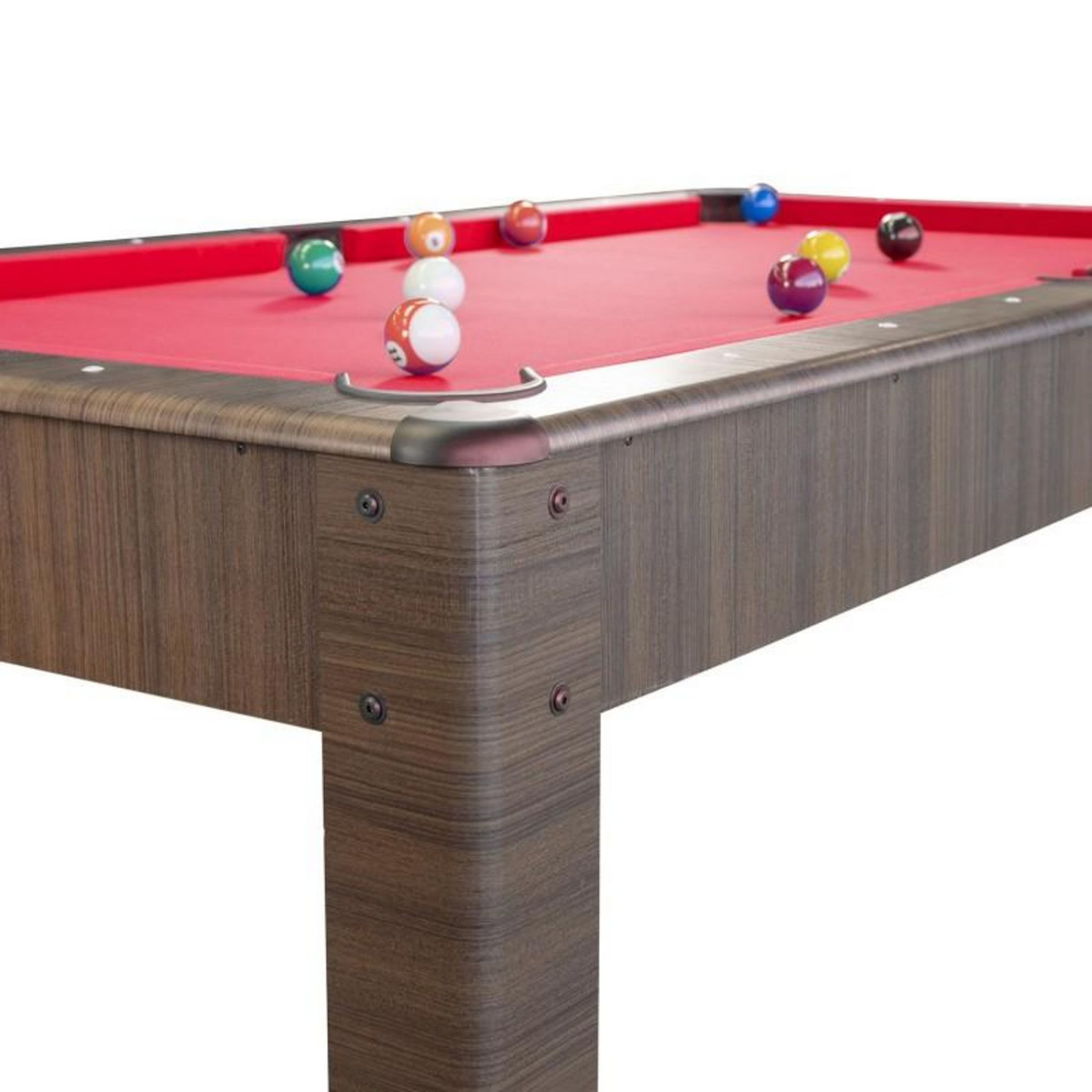 PLAY4FUN Billard Américain AMBIANCE 7Ft - 226,5 x 126,5 x 80 cm avec accessoires et plateau dînatoire - Couleur Chêne