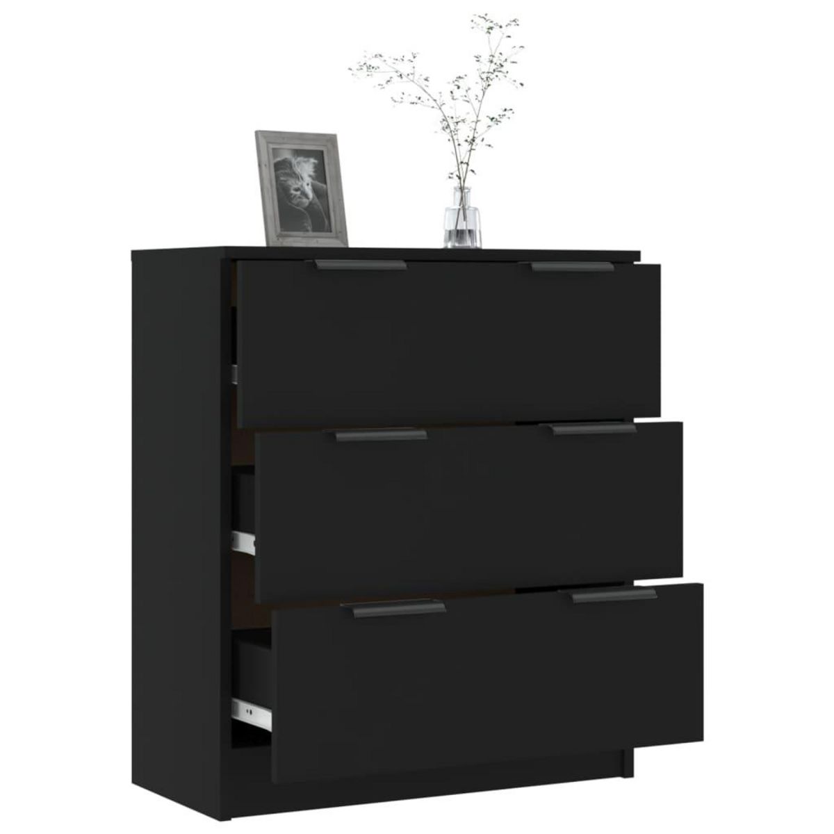 VIDAXL Buffet noir 60x30x70 cm bois d'ingenierie