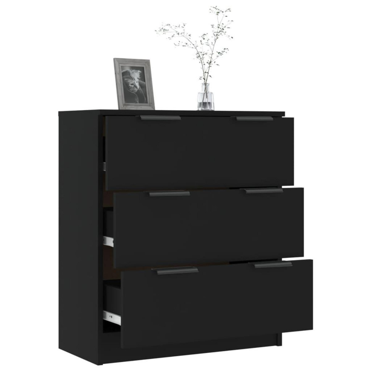 VIDAXL Buffet noir 60x30x70 cm bois d'ingenierie