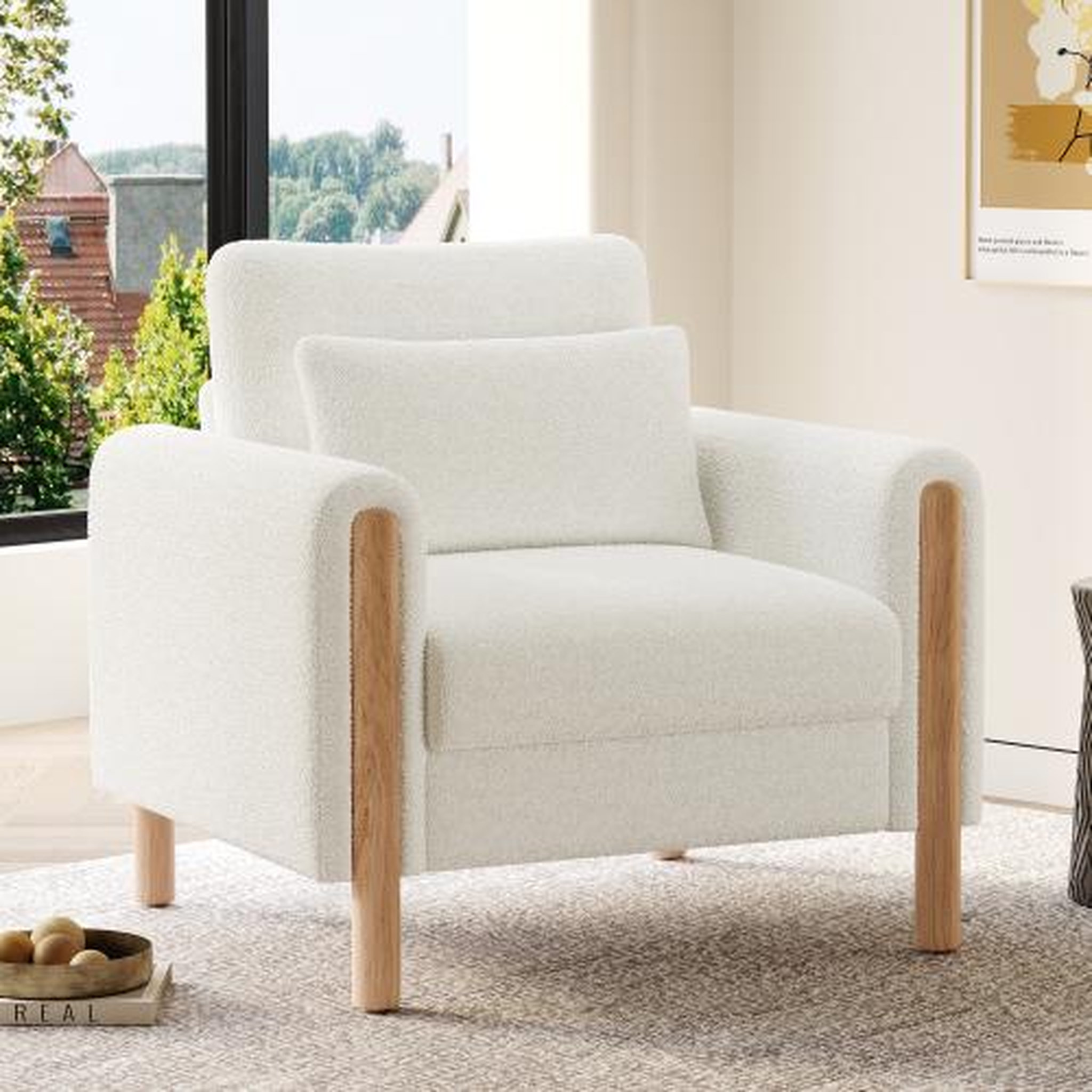 Voir la diapositive 2 : MERAX Fauteuil avec pieds bois