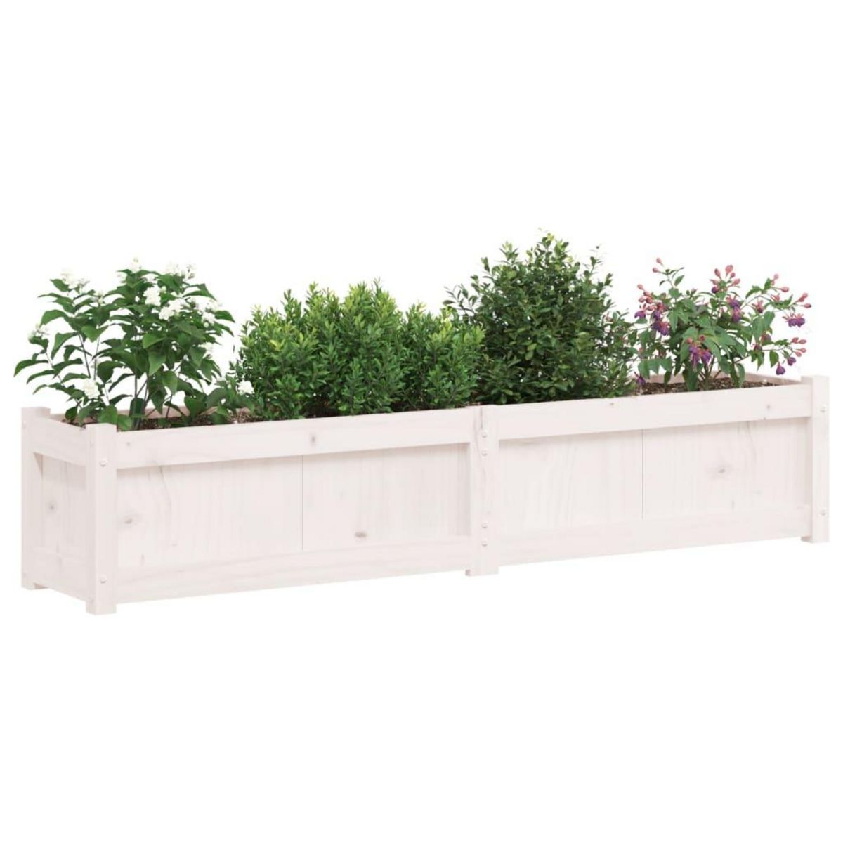VIDAXL Jardinieres 2 pcs blanc bois de pin massif