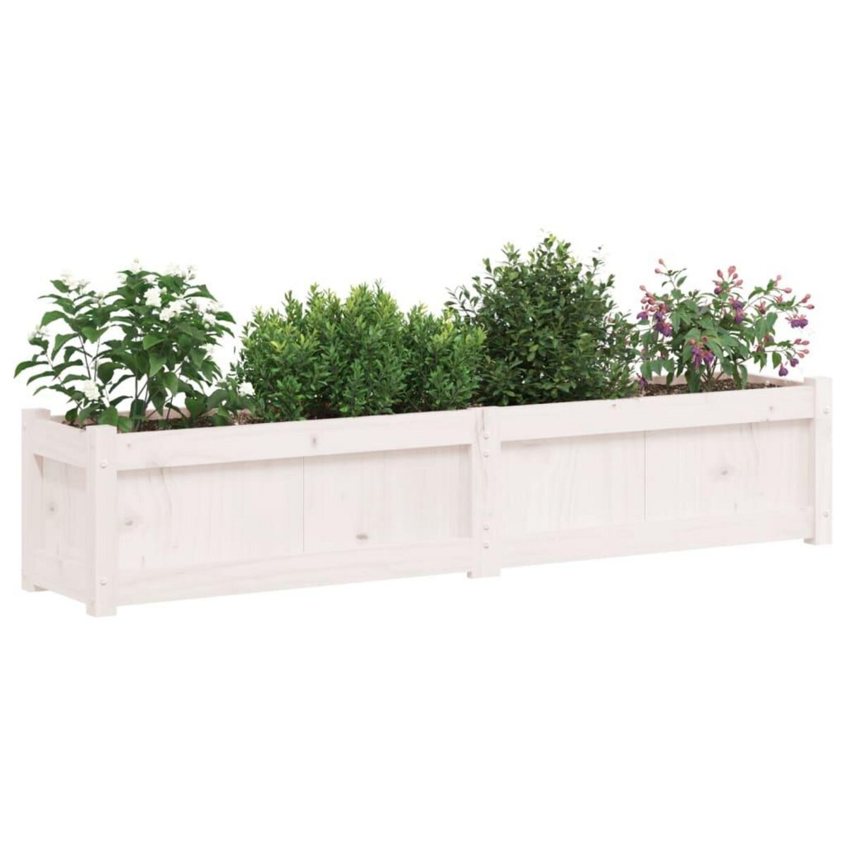 VIDAXL Jardinieres 2 pcs blanc bois de pin massif