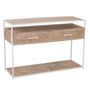 Voir la diapositive 1 : Paris Prix Console 2 Tiroirs  Miraza  120cm Naturel & Blanc