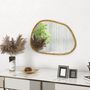 Voir la diapositive 5 : HOMCOM Miroir mural décoratif forme organique dim. 70L x 50H cm cadre bois de pin verni