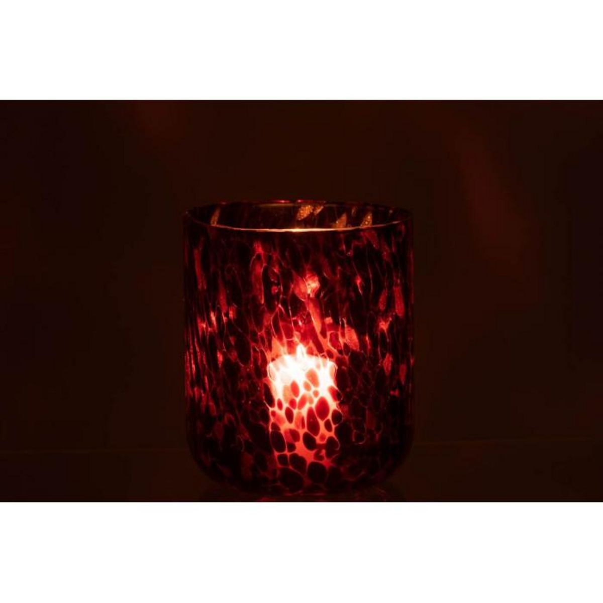 Paris Prix Photophore en Verre Tacheté  Preston  20cm Rouge