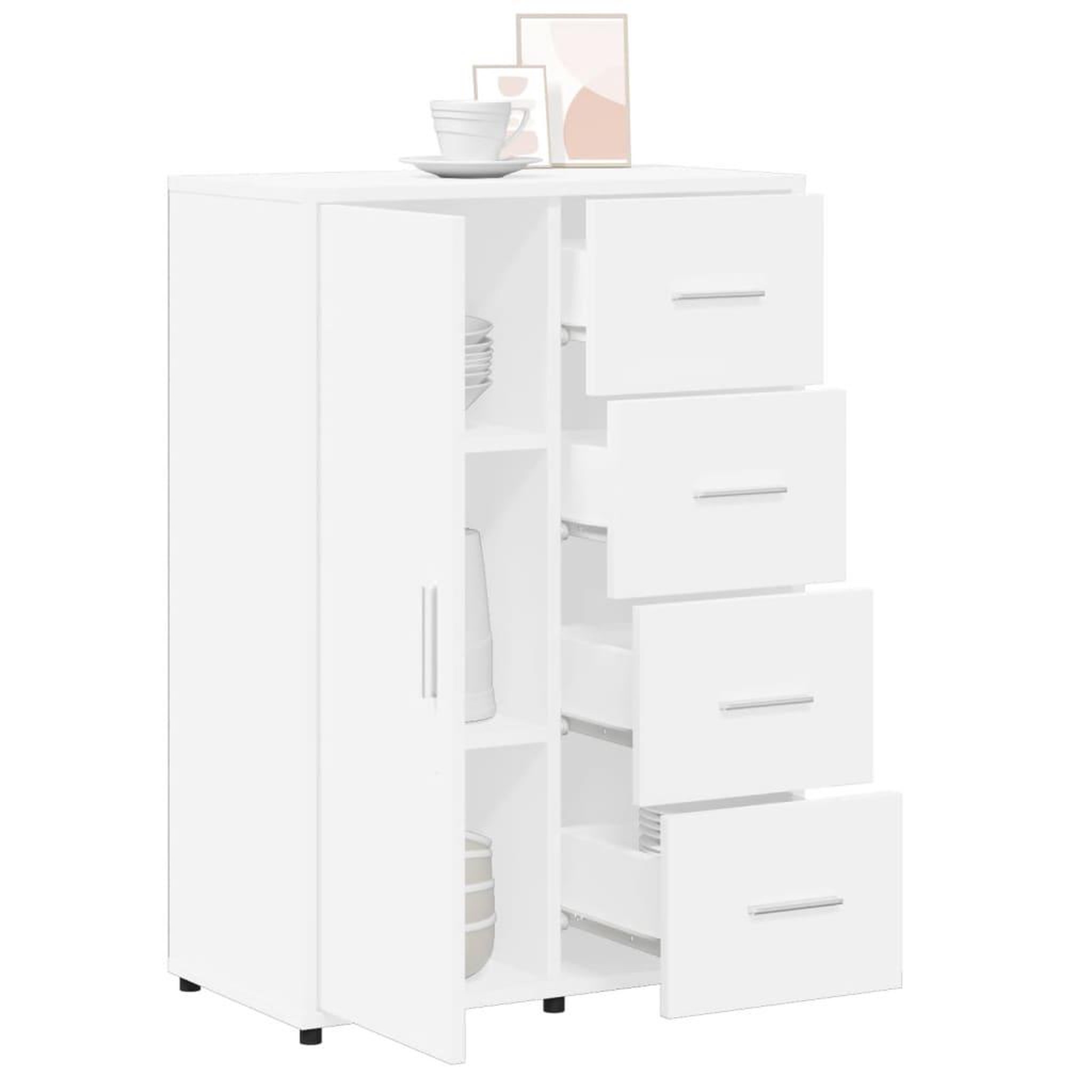 Voir la diapositive 4 : VIDAXL Buffet blanc 60x31x84 cm bois d'ingenierie