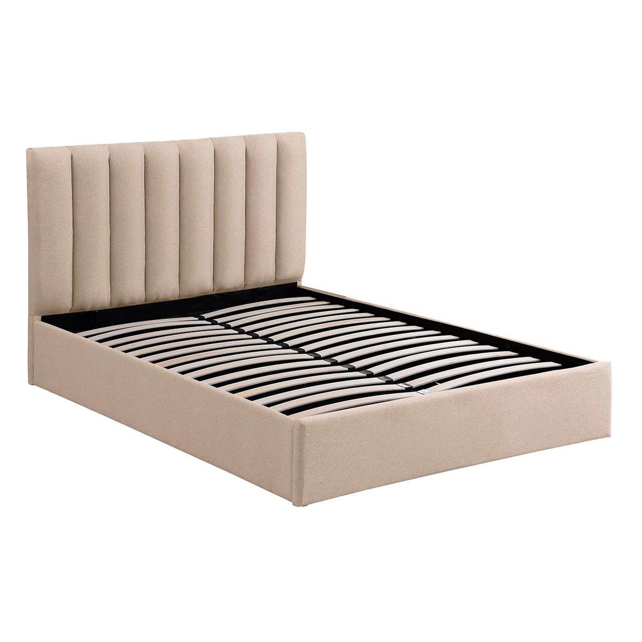 Paris Prix Lit coffre design en tissu  songa  160x200cm beige