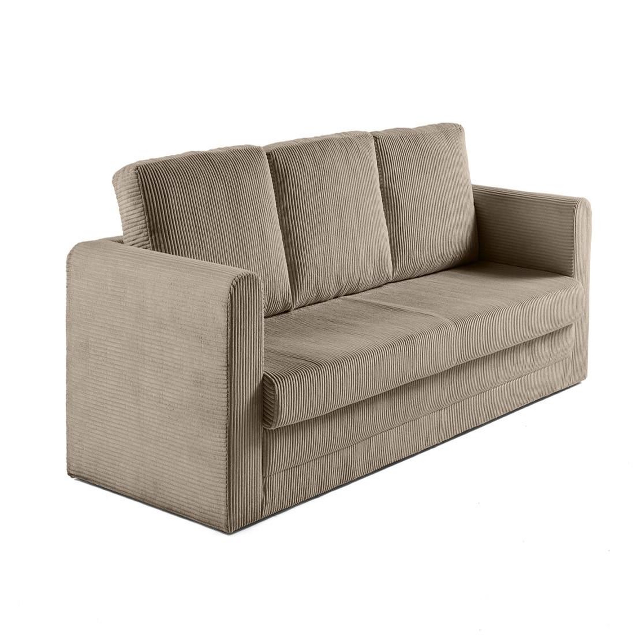Voir la diapositive 2 : BEST MOBILIER Marilia - canapé 3 places - convertible déplimousse - en velours côtelé