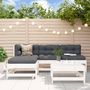 Voir la diapositive 1 : VIDAXL Salon de jardin 5 pcs blanc bois massif de pin