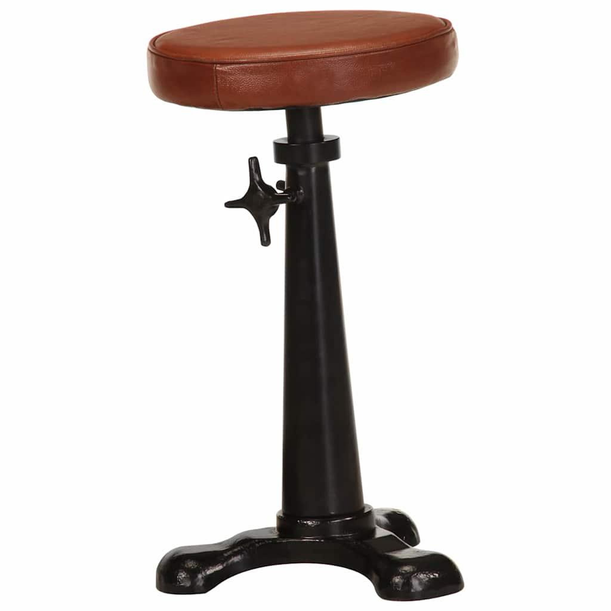 Voir la diapositive 4 : VIDAXL Tabourets de bar lot de 2 marron cuir veritable et fonte