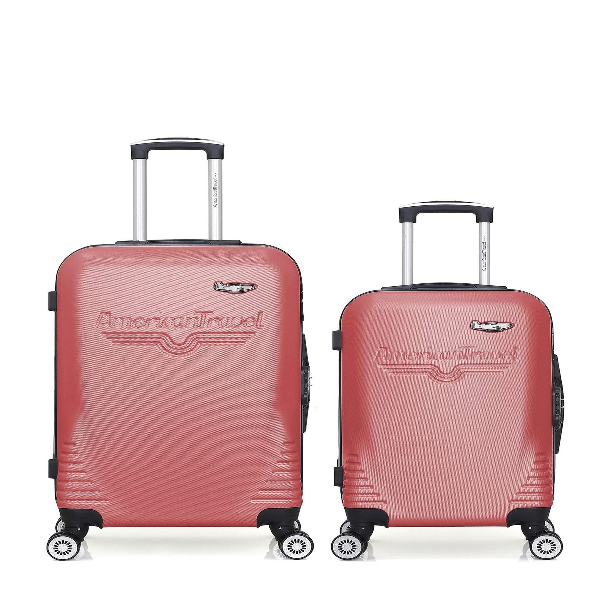 AMERICAN TRAVEL American travel - lot de 2 - valise weekend et valise cabine dc. Coloris disponibles : Orange, Gris, Noir, Bleu, Beige