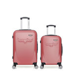 AMERICAN TRAVEL AMERICAN TRAVEL - Lot de 2 - Valise weekend et valise cabine DC. Coloris disponibles : Beige, Orange, Gris, Bleu