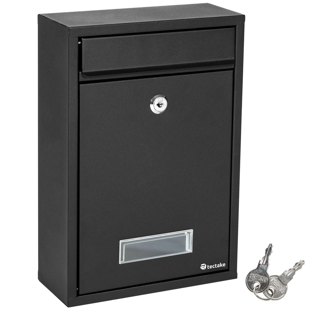 tectake Boîte aux lettres en Acier revêtu noir