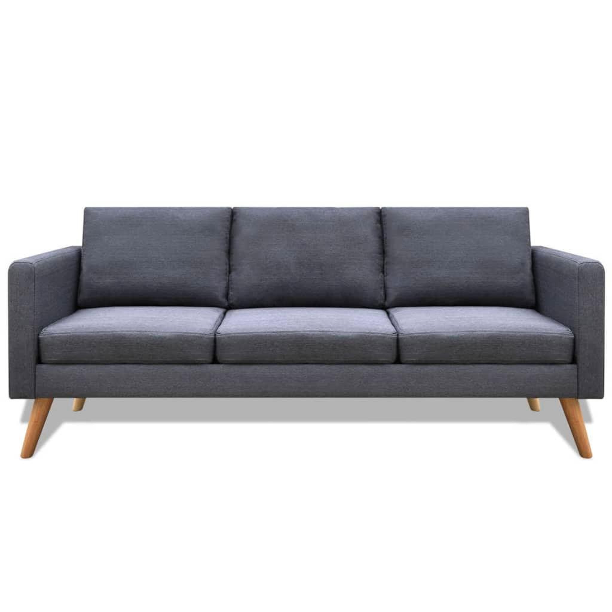 Voir la diapositive 2 : VIDAXL Canape a 3 places Tissu Gris fonce