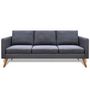 Voir la diapositive 2 : VIDAXL Canape a 3 places Tissu Gris fonce