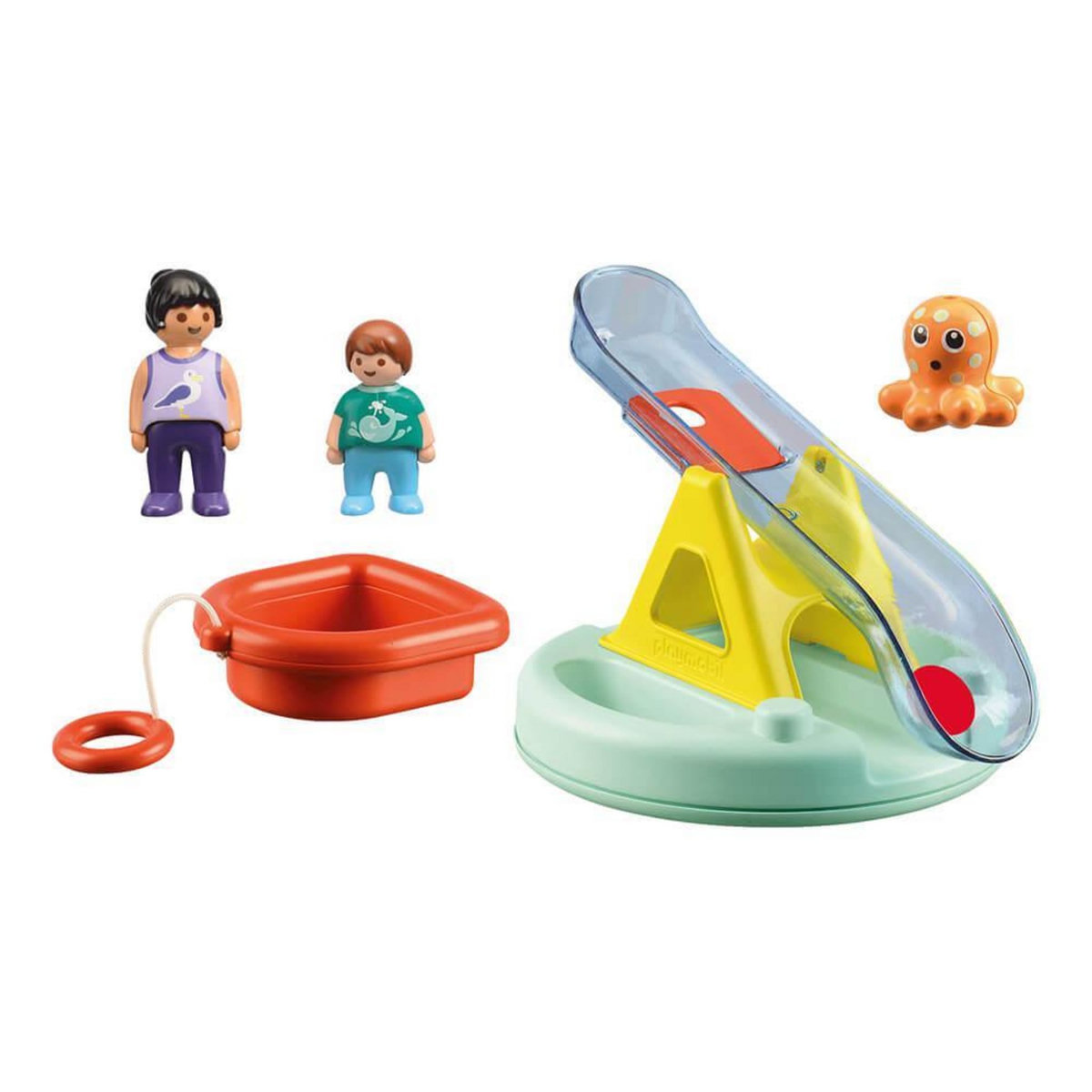PLAYMOBIL Playmobil 70635 1.2.3 Aqua : Ilôt avec  toboggan aquatique