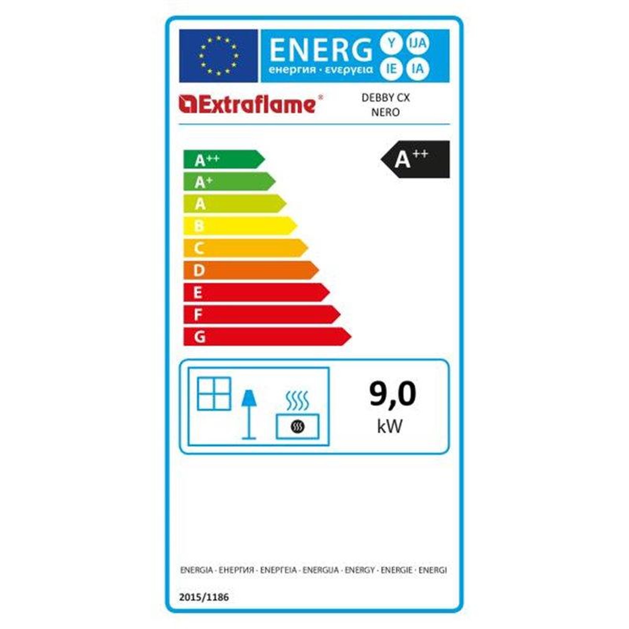 Voir la diapositive 2 : NORDICA EXTRAFLAME Poêle à granulés de bois 9kw noir - debbycxnoir