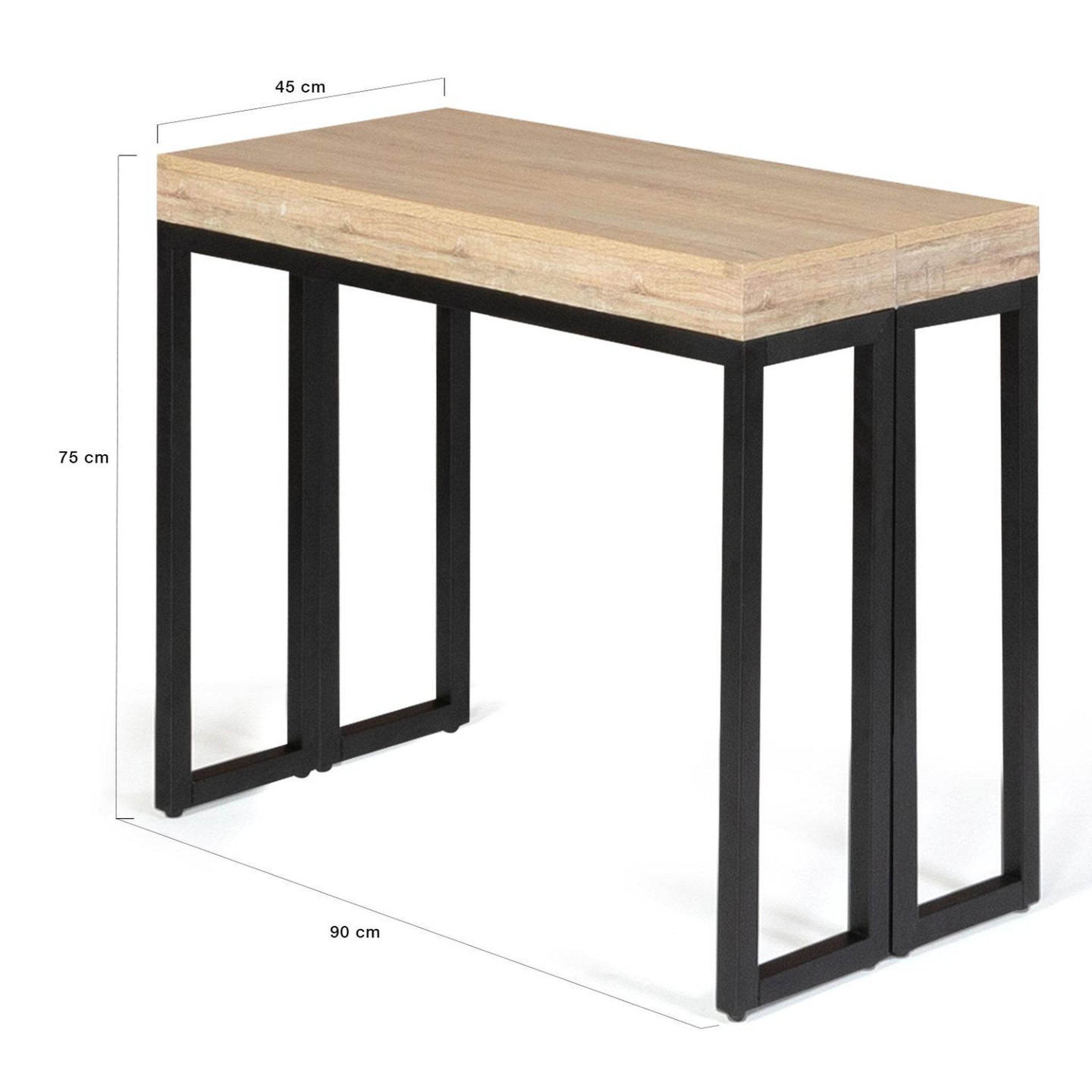 Voir la diapositive 5 : ID MARKET Table console extensible toronto 6 personnes 140 cm design industriel