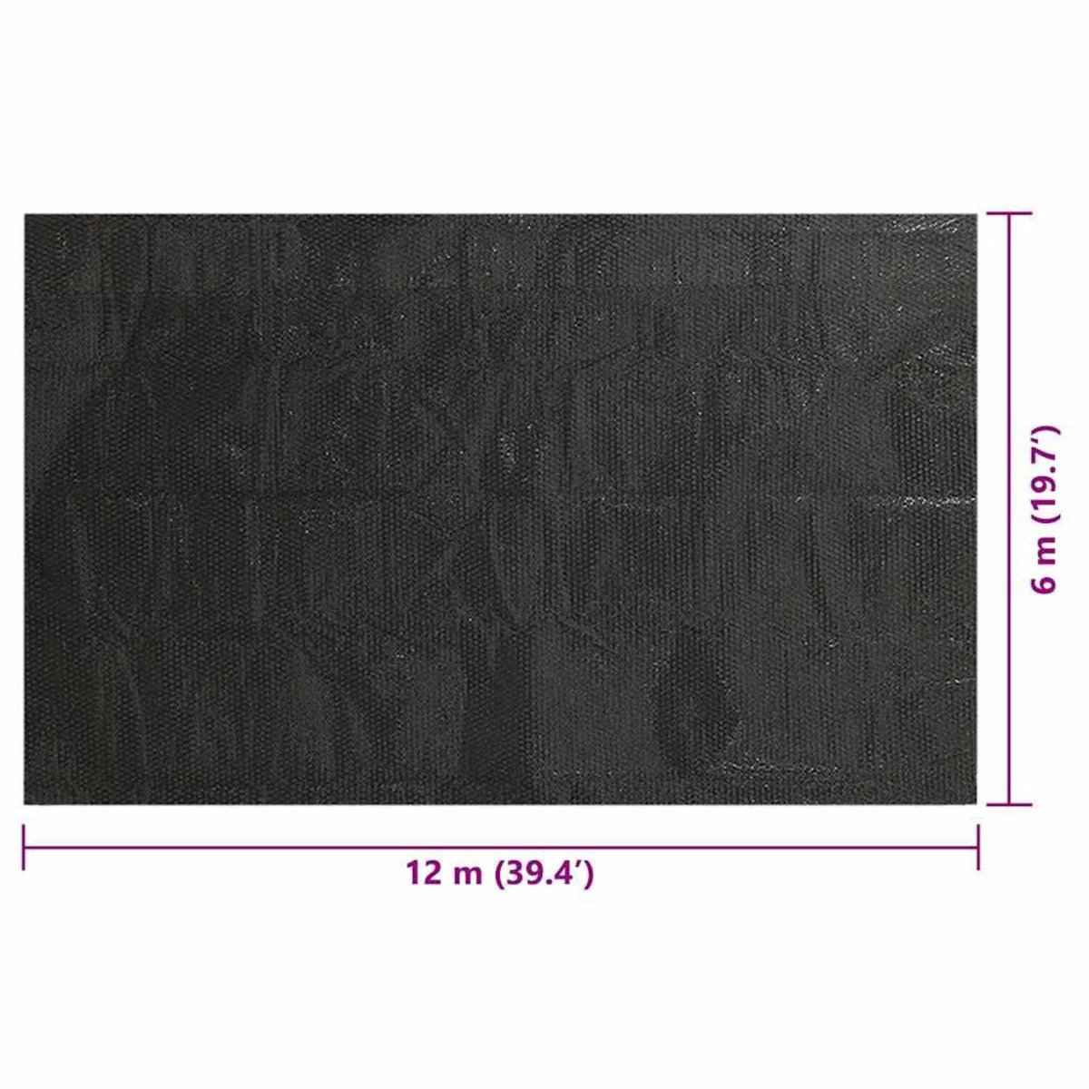 VIDAXL Couverture de piscine rectangulaire 1200x600 cm PE Noir