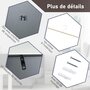 Voir la diapositive 6 : HOMCOM Frame box T-frame cadre aluminium pour maillot porte acrylique doublure interne feutre 70 x 90 cm argent