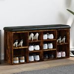 VIDAXL Banc a chaussures chene fume 102x32x50 cm bois d'ingenierie