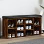 Voir la diapositive 1 : VIDAXL Banc a chaussures chene fume 102x32x50 cm bois d'ingenierie