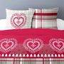 Voir la diapositive 2 : Dourev Housse de couette 260x240 Cœur de charme + 2 taies coton flanelle